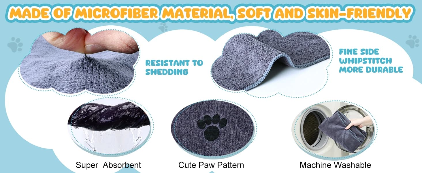 2 Pack Microfiber Dog Towels for Drying Dogs — Super Absorbent and Soft — product details