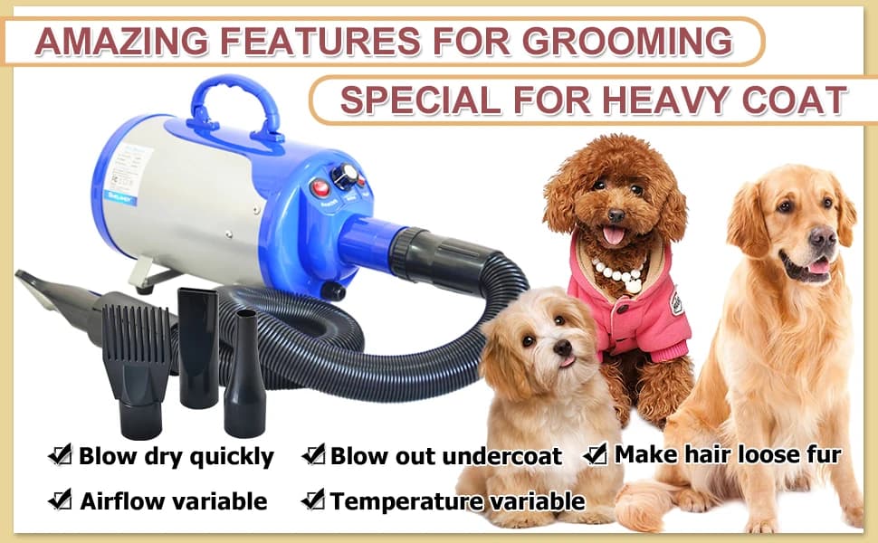 Groomer Partner Pet Hair Force Dryer Dog Grooming Blower with Heater — product details