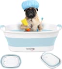Collapsible Dog Bath Tub — Portable Puppy Bathtub with Drain Plug