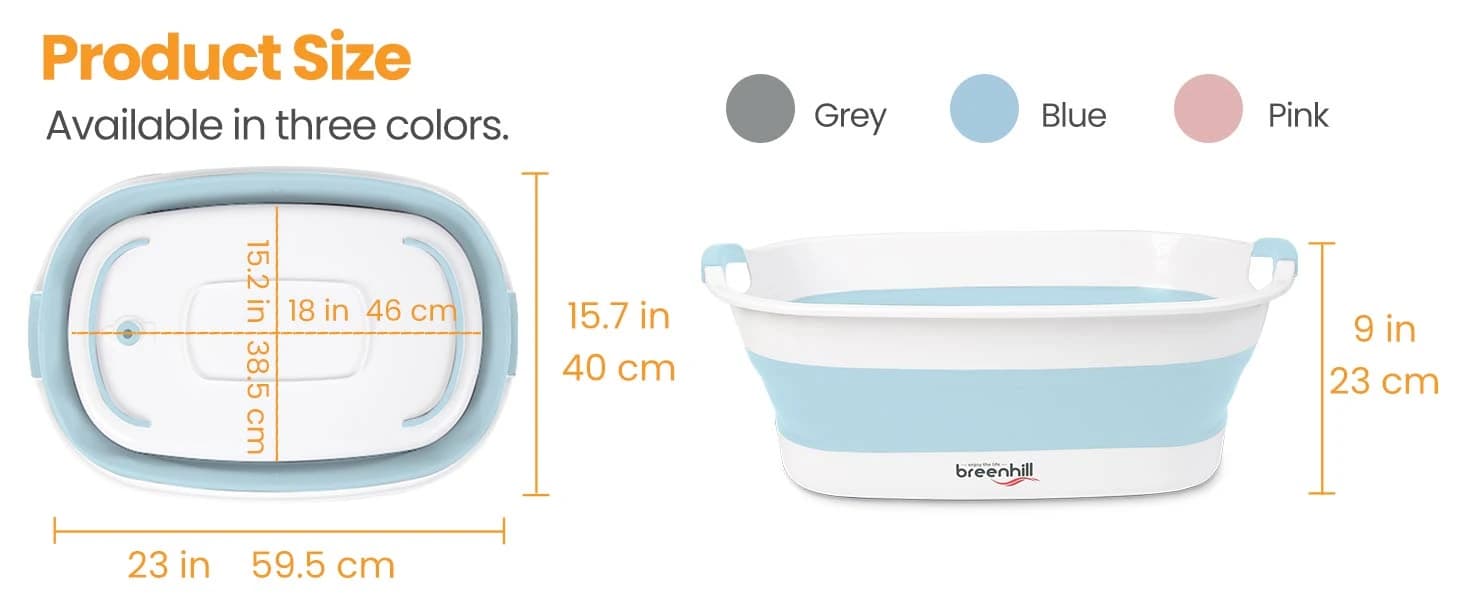 Collapsible Dog Bath Tub — Portable Puppy Bathtub with Drain Plug — product details