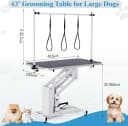 43.3 in Hydraulic Pet Grooming Table — Professional Hydraulic Grooming Table w/Max 350 LBS Loading Capacity
