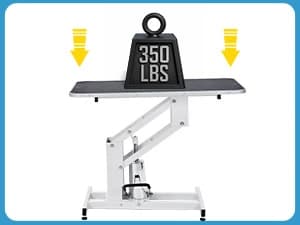 43.3 in Hydraulic Pet Grooming Table — Professional Hydraulic Grooming Table w/Max 350 LBS Loading Capacity — Stable non-slip table legs