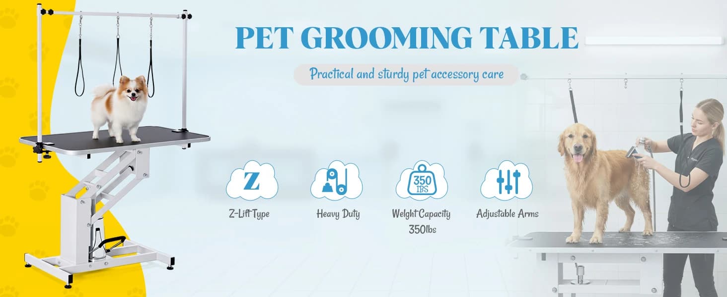 43.3 in Hydraulic Pet Grooming Table — Professional Hydraulic Grooming Table w/Max 350 LBS Loading Capacity — collection imagery