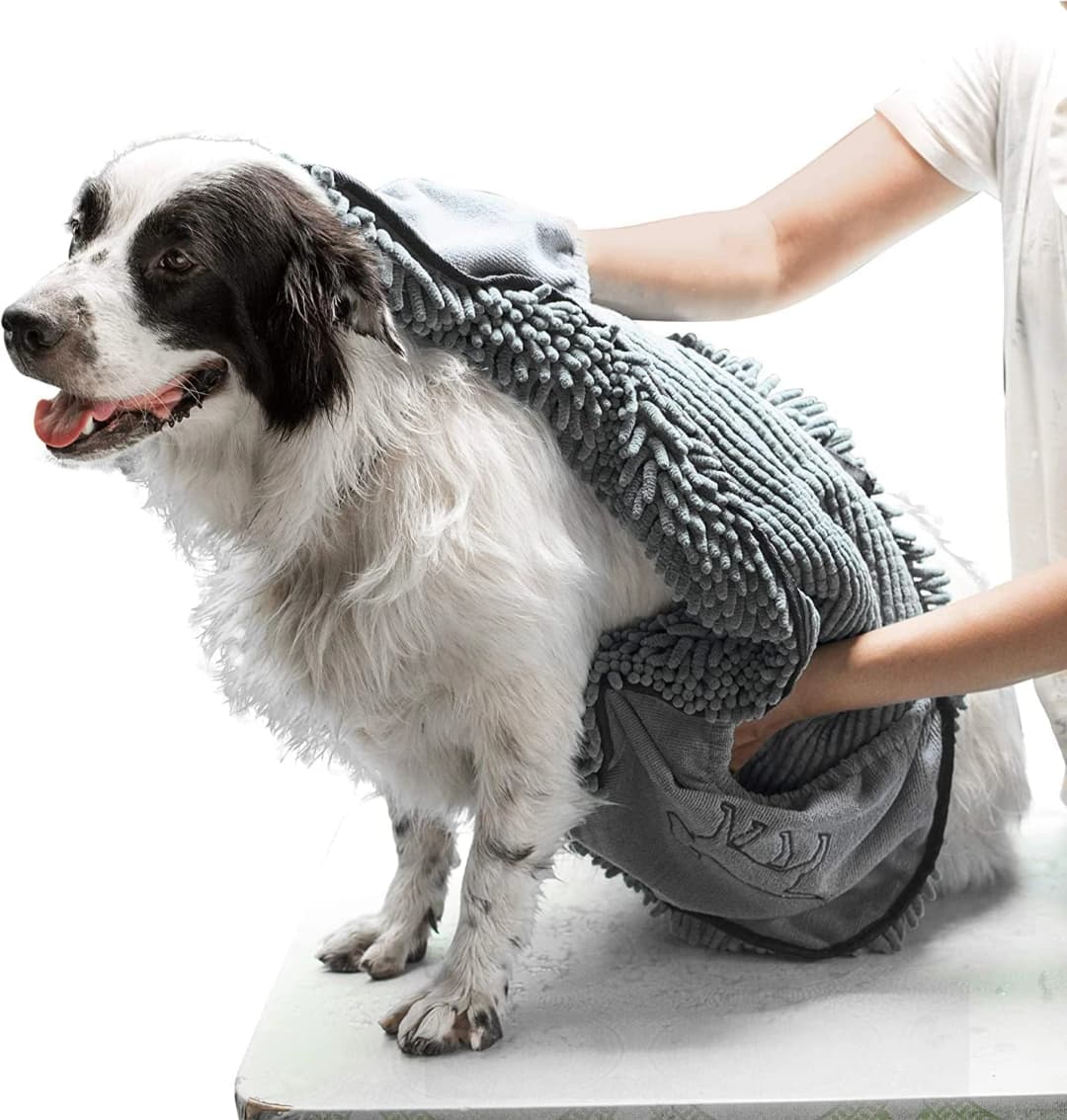 Quick Dry Towel for Dogs | Ultra Absorbent Microfiber Shammy | Extra Large 35x15 Size Dog Bath Towel |