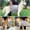 Quick Dry Towel for Dogs | Ultra Absorbent Microfiber Shammy | Extra Large 35x15 Size Dog Bath Towel |