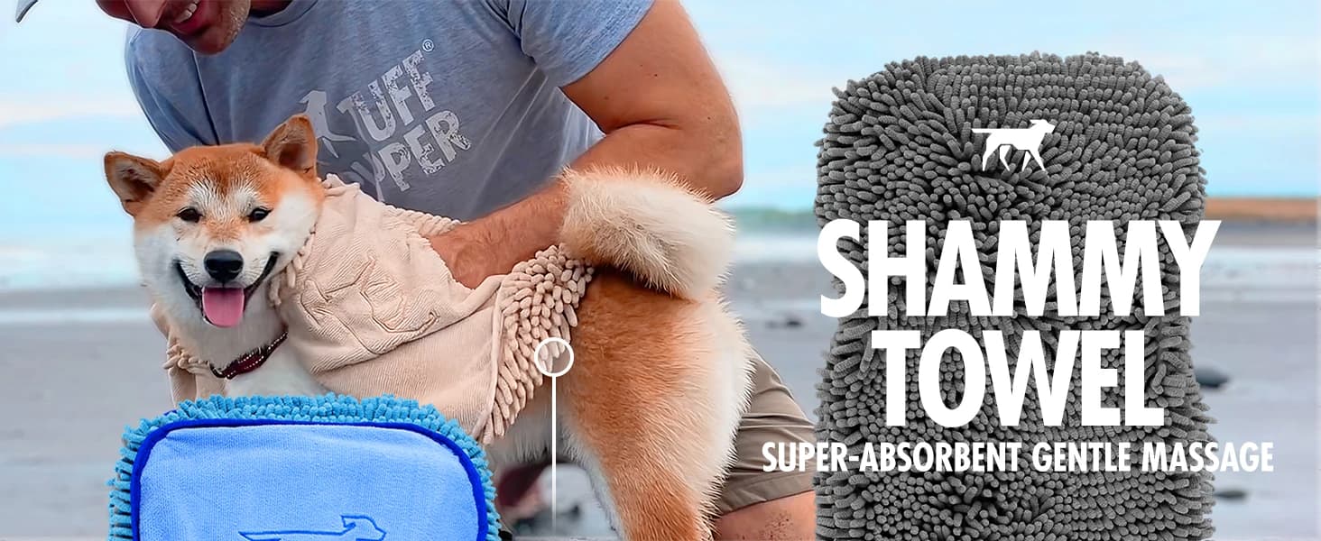 Quick Dry Towel for Dogs | Ultra Absorbent Microfiber Shammy | Extra Large 35x15 Size Dog Bath Towel | — product details