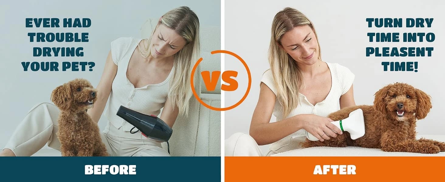 2-in-1 Dog Hair Dryer with Brush for Small Dogs and Cats — product details