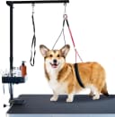 Pet Grooming arm with clamp for Large and Small Dogs - 35 inch Height Adjustable and Free Two No Sit Haunch Holder