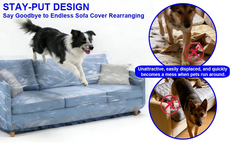 Clear Thicker Plastic Couch Cover for Pets — product details