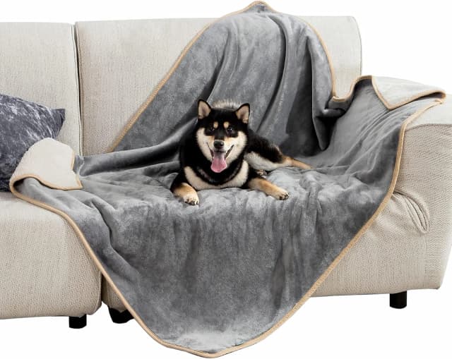 Waterproof Dog Blankets for Large Dogs Sherpa Fleece Throw — 40X50