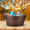 Copper Metal Pet Storage and Dog Toy Bin w/ Handles