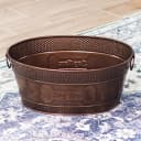 Copper Metal Pet Storage and Dog Toy Bin w/ Handles