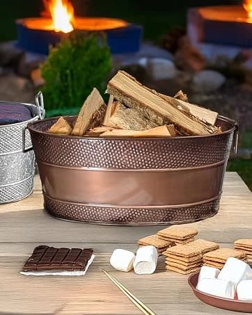 Copper Metal Pet Storage and Dog Toy Bin w/ Handles — collection imagery