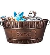 Copper Metal Pet Storage and Dog Toy Bin w/ Handles — collection imagery