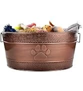 Copper Metal Pet Storage and Dog Toy Bin w/ Handles — collection imagery