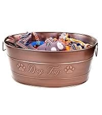 Copper Metal Pet Storage and Dog Toy Bin w/ Handles — collection imagery