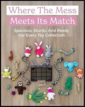 Metal Dog Toy Basket for Dogs and Cats (15 x 10 x 9 in — collection imagery