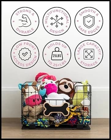 Metal Dog Toy Basket for Dogs and Cats (15 x 10 x 9 in — collection imagery
