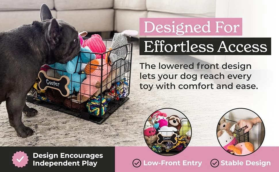 Metal Dog Toy Basket for Dogs and Cats (15 x 10 x 9 in — product details