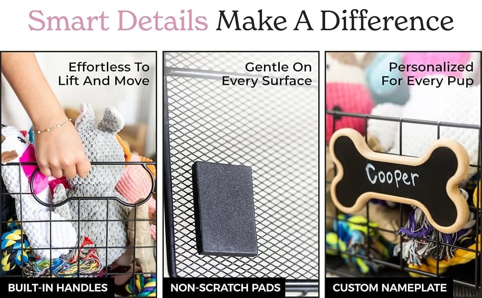 Metal Dog Toy Basket for Dogs and Cats (15 x 10 x 9 in — product details