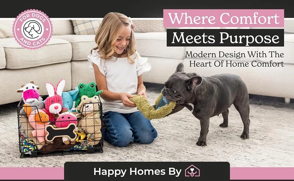 Metal Dog Toy Basket for Dogs and Cats (15 x 10 x 9 in — product details