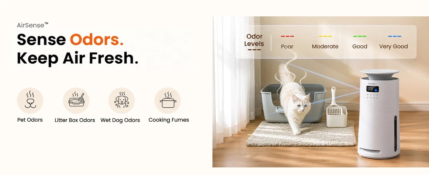 Air Purifier for Home Pets — Dual Sensors — Dual Sensors. Fresher Air.