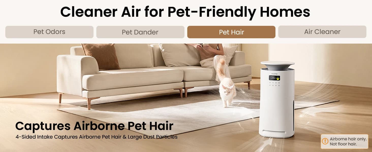 Air Purifier for Home Pets — Dual Sensors — Every Home. Pet Ready