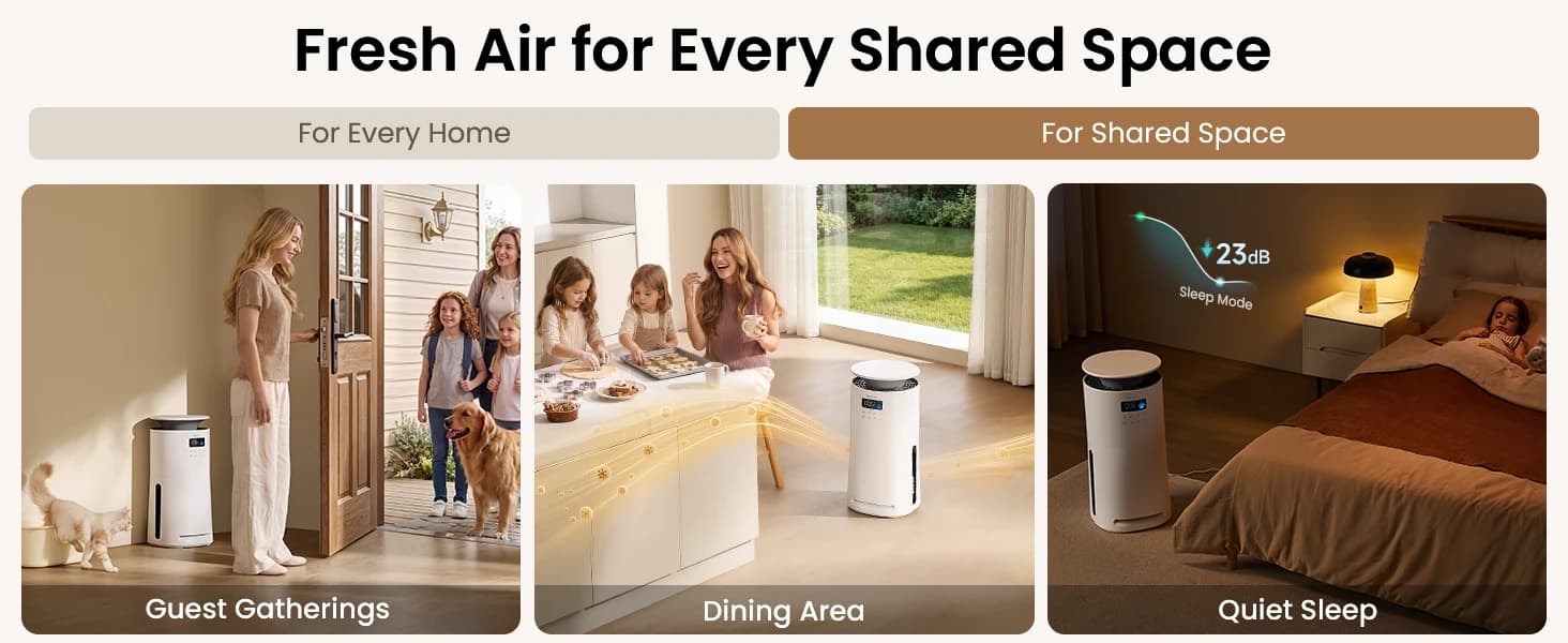 Air Purifier for Home Pets — Dual Sensors — One Purifier for the Whole Family