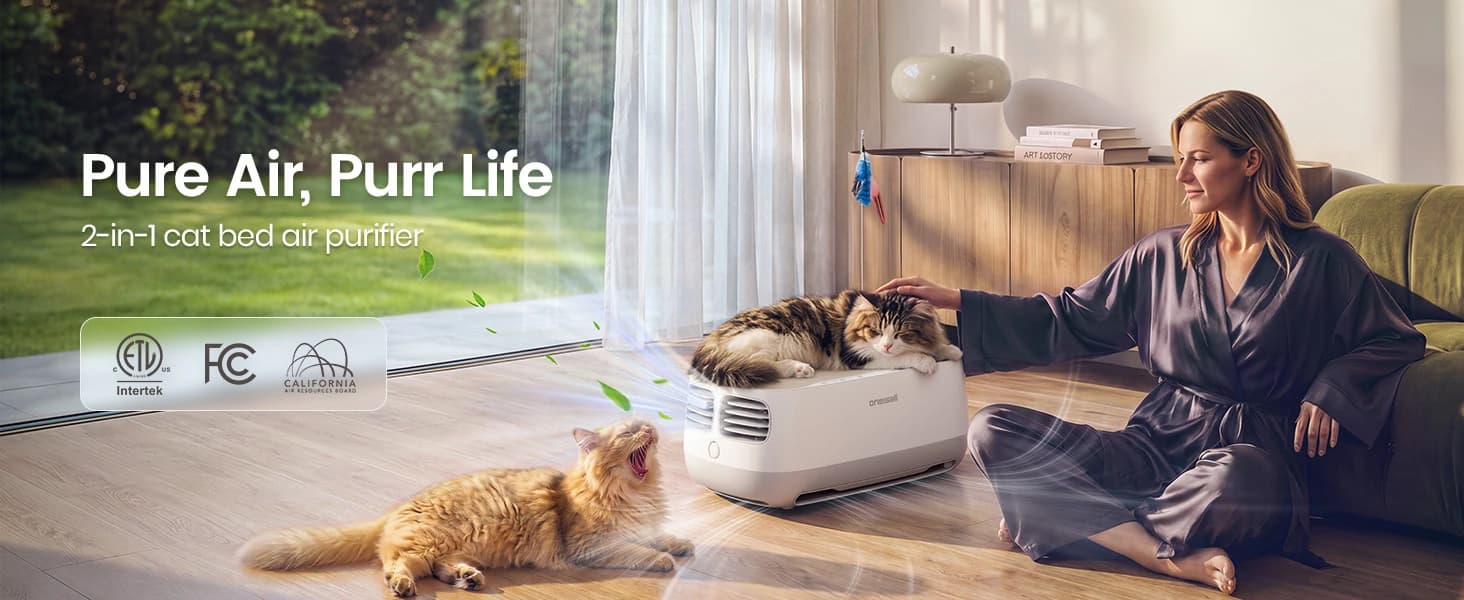 Pet Air Purifier with 3-Side Air Intake and Hair Collection Bin — product details