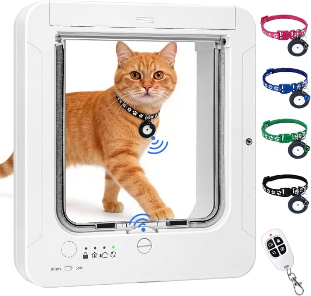 Smart Cat Door with 4 Collar Sensor Key