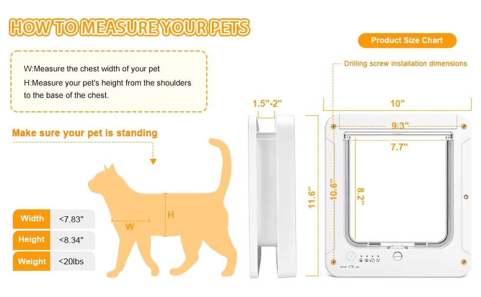 Smart Cat Door with 4 Collar Sensor Key — product details