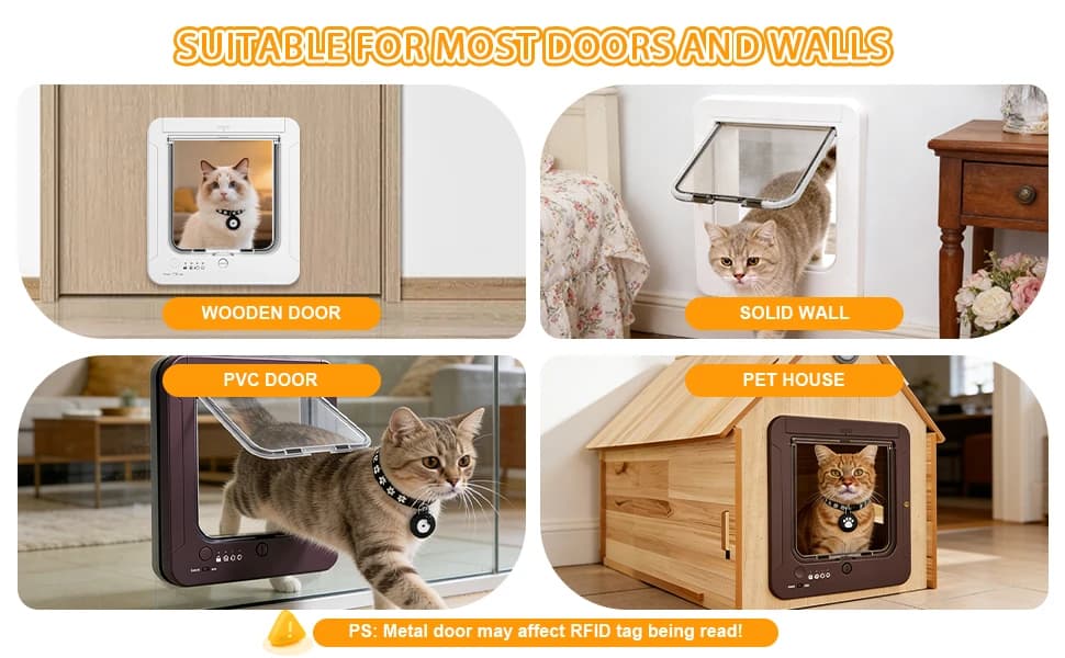 Smart Cat Door with 4 Collar Sensor Key — product details