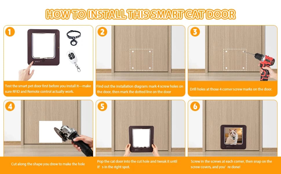 Smart Cat Door with 4 Collar Sensor Key — product details