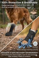 Dog Paw Wound Recovery Boot with Self-Adhering Pet Bandage