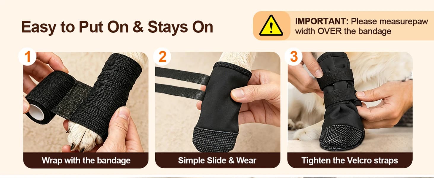 Dog Paw Wound Recovery Boot with Self-Adhering Pet Bandage — product details