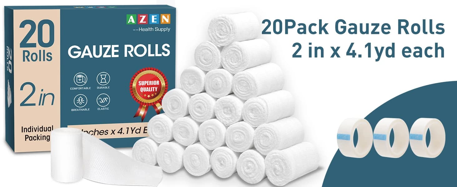 25 Pack Gauze Rolls Bandages — product details