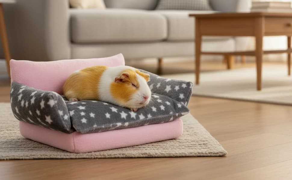 Guinea Pig Sofa Bed — Washable Soft Fleece Small Animal Sleeping Bed — product details