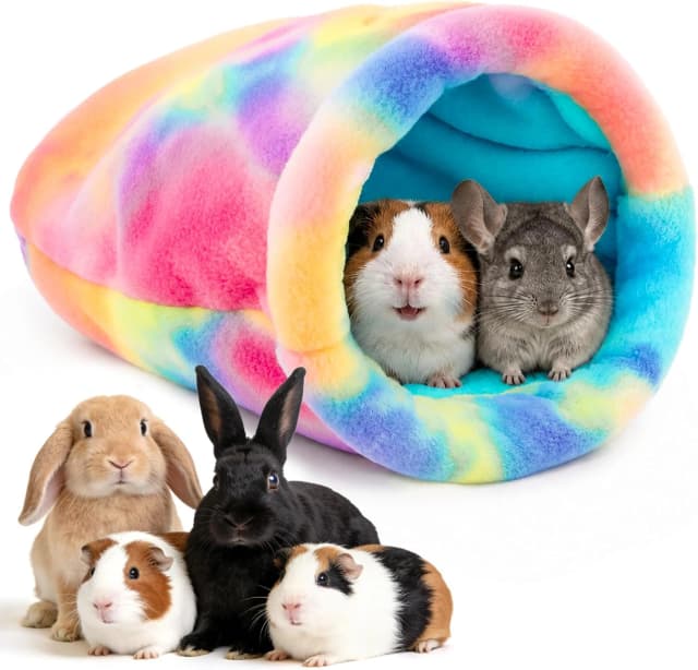 Cute Guinea Pig Snuggle Sack - Fleece Small Animal Sleep Bag — Pink