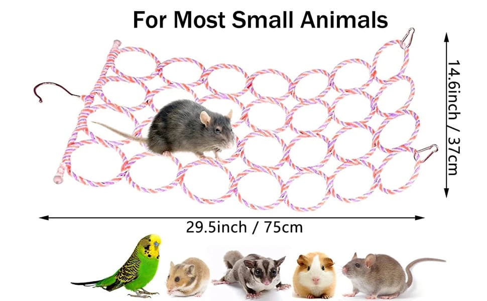 Rat Climbing Rope Net Toy for Cage — Hanging Swing Toy (Random Color) — product details