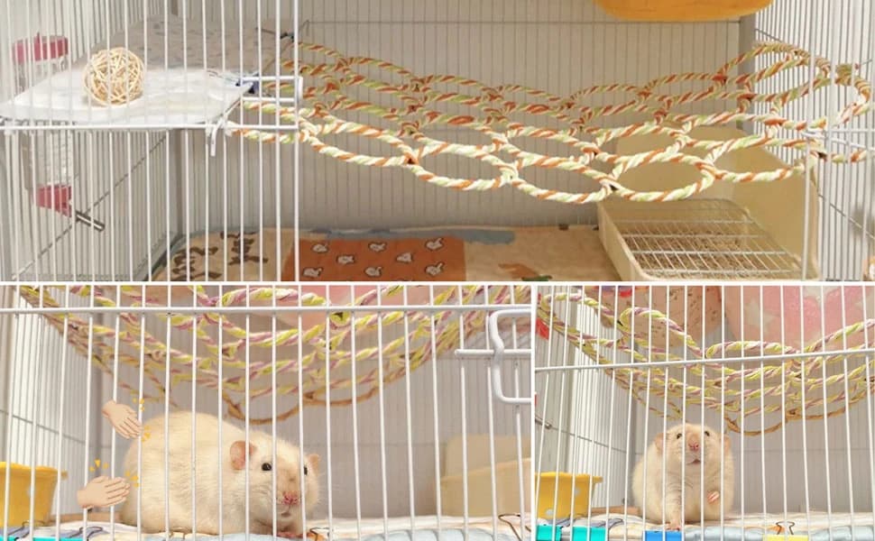 Rat Climbing Rope Net Toy for Cage — Hanging Swing Toy (Random Color) — product details