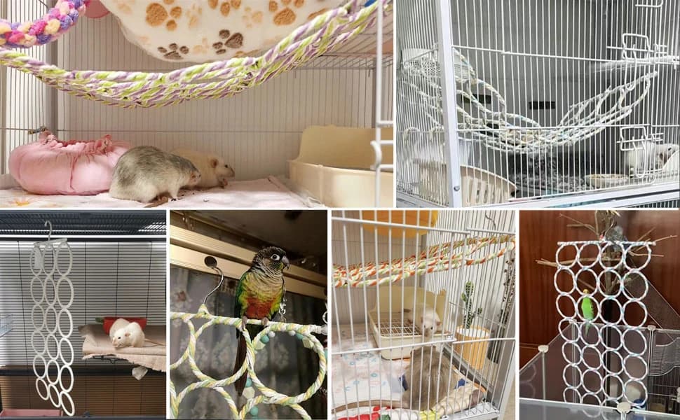 Rat Climbing Rope Net Toy for Cage — Hanging Swing Toy (Random Color) — product details