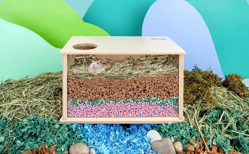 Visible Hamster Digging Box for Syrian Dwarf Roborovski Campbell Hamsters Gerbils Mice Lemmings Degus or Other — product details