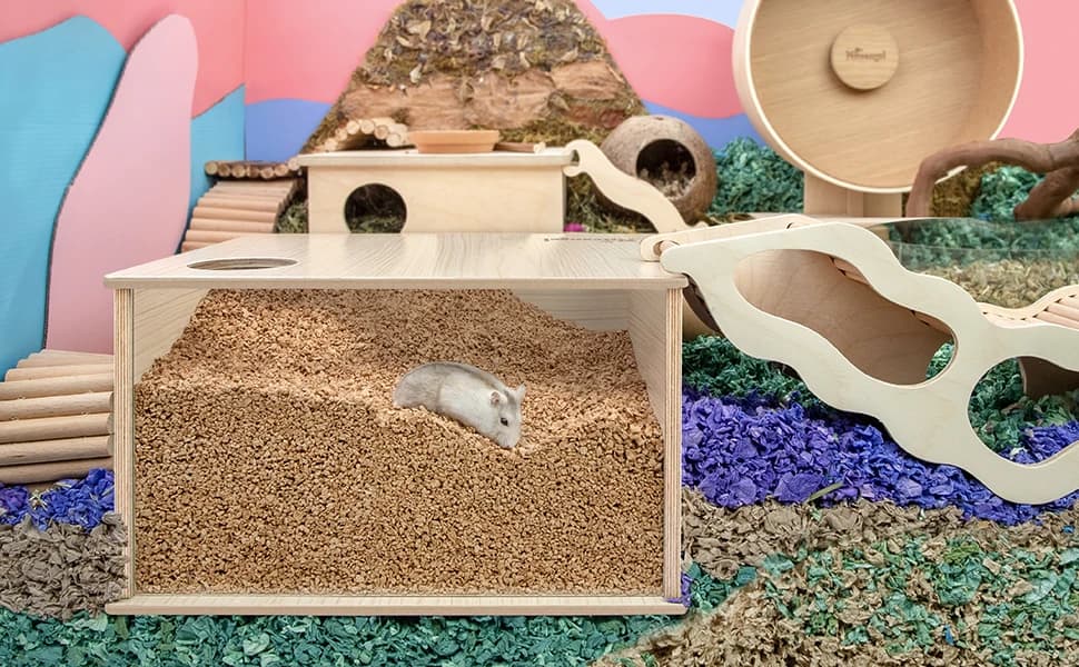 Visible Hamster Digging Box for Syrian Dwarf Roborovski Campbell Hamsters Gerbils Mice Lemmings Degus or Other — product details