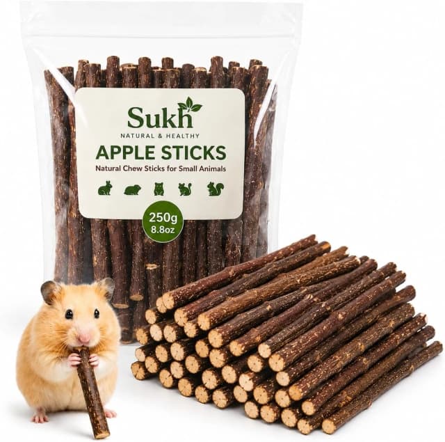 Natural Organic Apple Sticks - 250g Chew Sticks for Small Animals