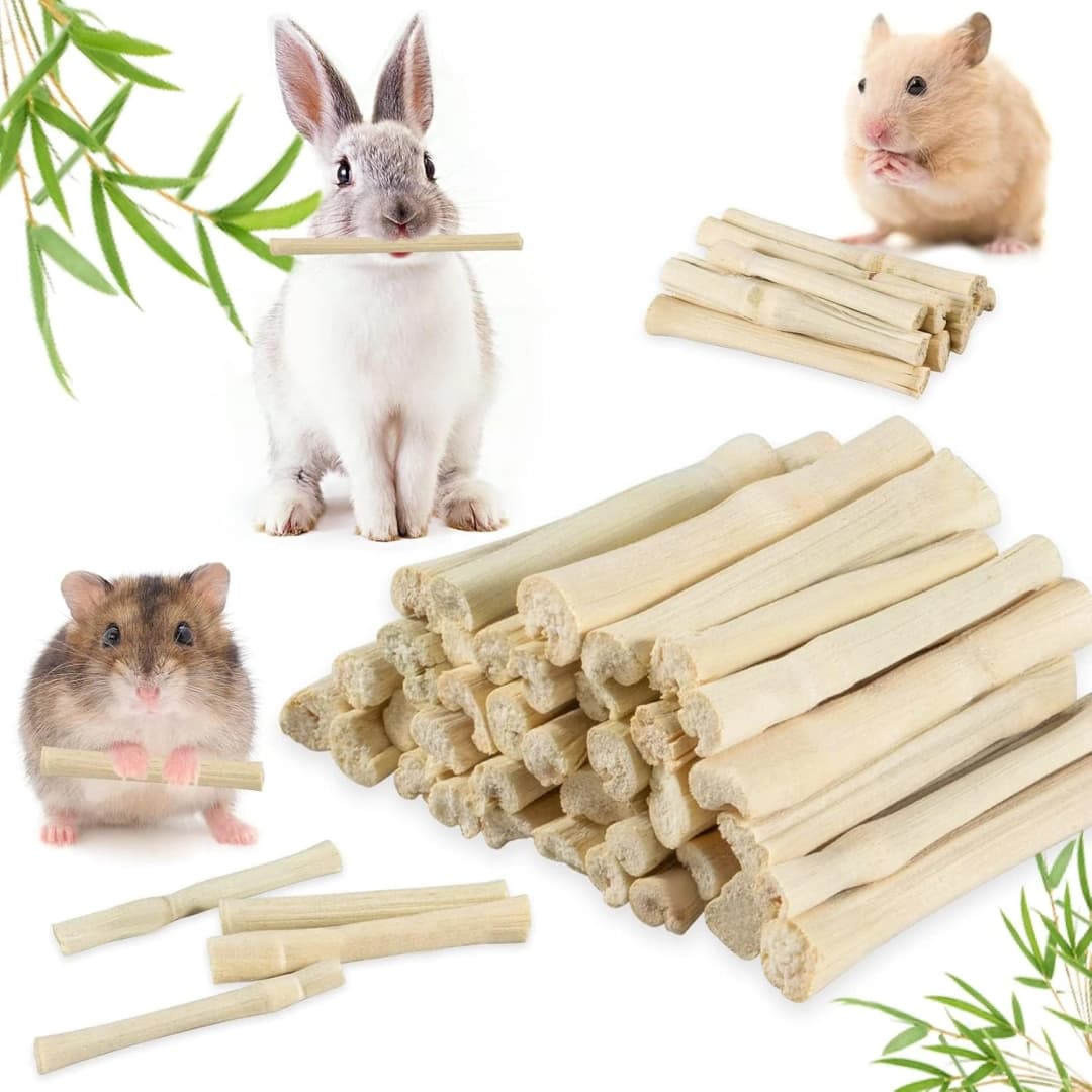 240g Rabbit Chew Sticks - Natural Sweet Bamboo Chew for Small Animals