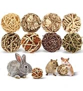 Bunny Rabbit Chew Grass Balls — Rolling Chew Toys for Small Animals (8 Pcs) — collection imagery
