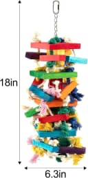 Extra Large Natural Wood Bird Toys for Macaws — African Grey