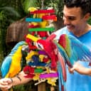 Extra Large Natural Wood Bird Toys for Macaws — African Grey