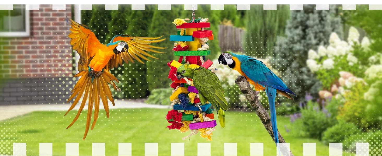 Extra Large Natural Wood Bird Toys for Macaws — African Grey — product details