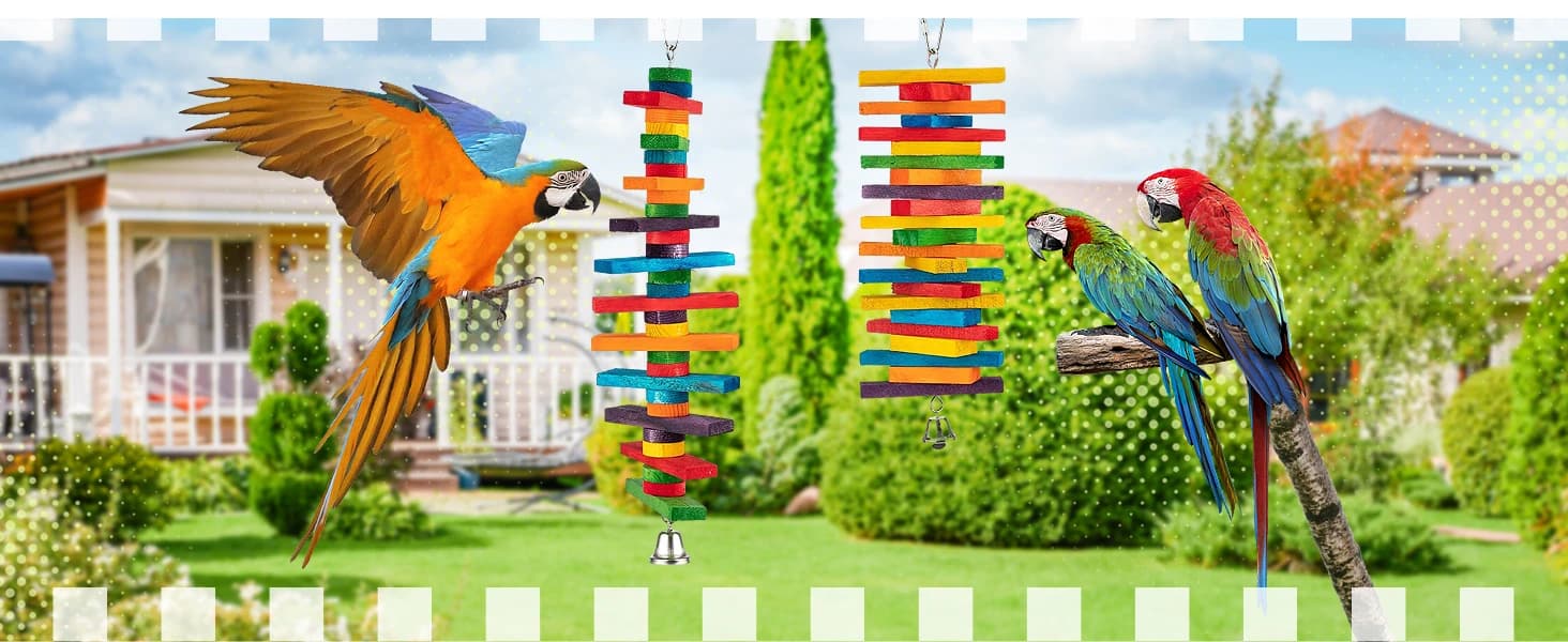 Extra Large Natural Wood Bird Toys for Macaws — African Grey — product details